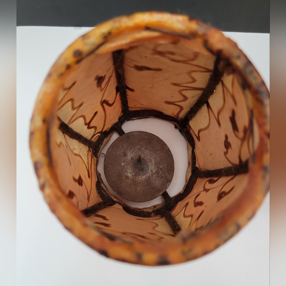 Moroccan Tea Light Leather Candle Henna Lantern, wrought-iron, handmade set of 2 - Picture 6 of 7